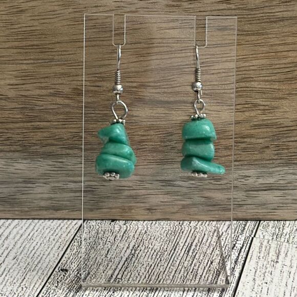 Aventurine Stone Dangle Earrings - Picture 2 of 4